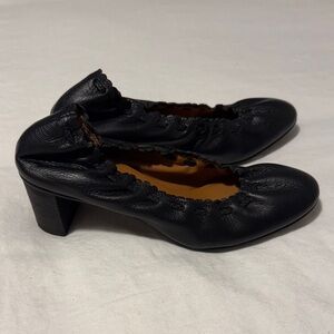 See by Chloe Black Gathered Pumps 38/7.5